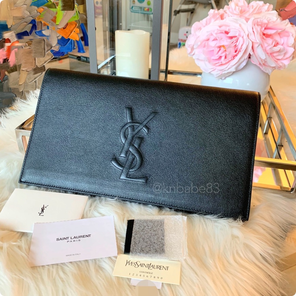 💥💥SOLD💥💥Belle de Jour Ysl Black Leather Clutch
